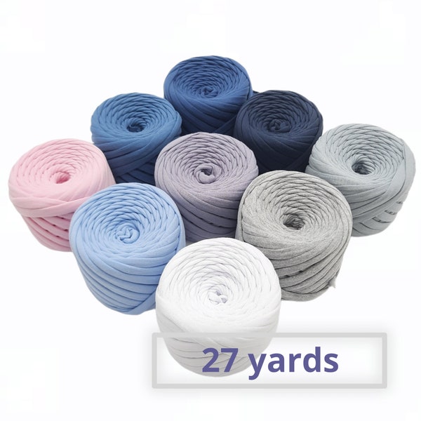 Tshirt crochet yarn. Crochet yarn for baskets, carpets, bags ,Chunky yarn. Knitting chunky yarn. Textile yarn. T-shirt yarn 27 yards