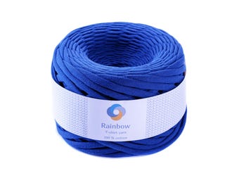 T-Shirt Yarn: Chunky Bulky Crochet Knitting Thread. Crochet bag yarn. Royal blue colour