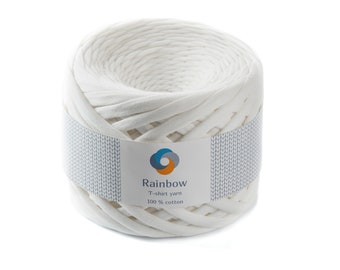 Beige T-Shirt Yarn: Cotton Jersey Fabric, Crochet Basket Yarn. Ice-cream colour