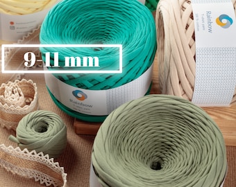 Cotton T-Shirt Yarn 100 m – Extra Thick 9–11 mm, Chunky Fabric Yarn for Crochet Bags, Baskets, 50 Colours Available