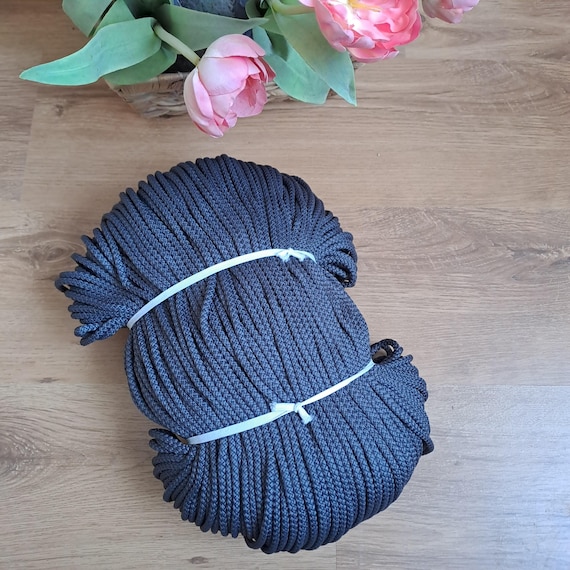 Macrame rope 5 mm, Hammock Cord for swings and hanging  chairs, cord with strong static core, Polyester cord,  braided rope, soft cord