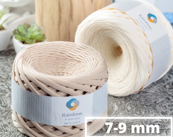 7-9 mm crochet yarn. Tshirt yarn , Knitting & Macramé. purse yarn. Chunky yarn. cotton thread. Yarn for crochet bags. Textile yarn.