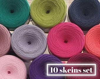 Filato per magliette per realizzare culle all&#39;uncinetto, borse, cestini, filato tessile, set da 10 gomitoli, filato di cotone, 109 iarde (100 metri) ciascuno, 7-9 mm.