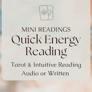 Lettura intuitiva/dei tarocchi Energy Mini / Rapida, conveniente, breve intuizione / / Una domanda / Stesura delle carte dei tarocchi