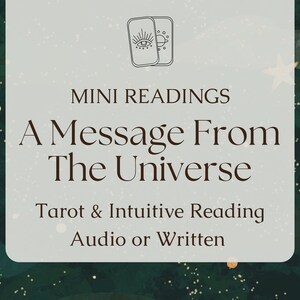 Un messaggio dall'universo Mini lettura intuitiva/dei tarocchi / Rapido, conveniente, breve intuizione / / Una domanda / Stesura delle carte dei tarocchi