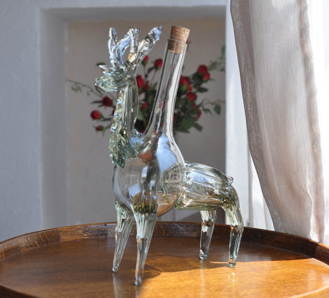 Decorative Deer Glass Bottle for Wine Liquor Whiskey 500ml. Etsy