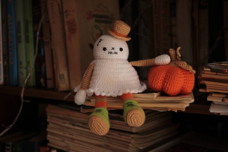 Doll Ghost Soft toy for Halloween Stuffed crochet ghost | Etsy