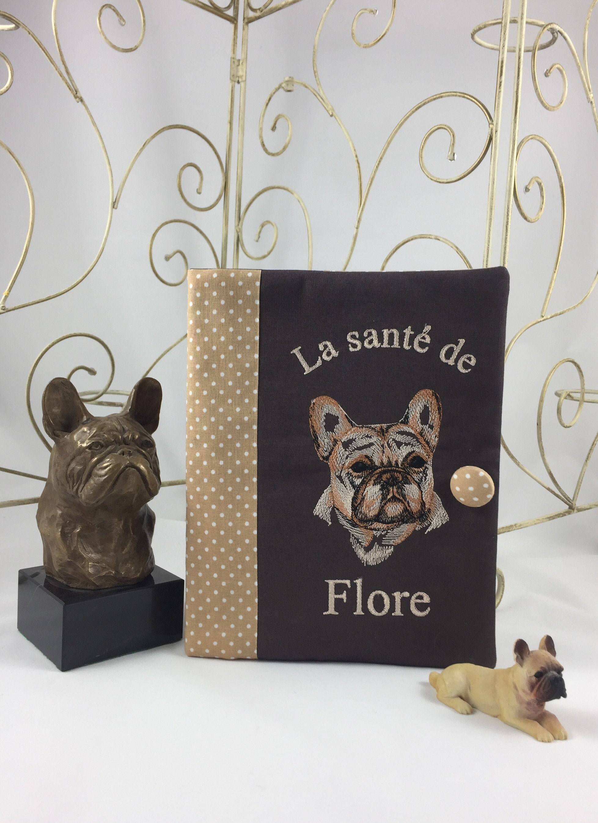 Protège Couverture Carnet de Santé Personnalisé Pour Chien Bouledogue