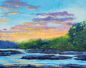 Texas Beach Sunset Fine Art Print | Richmond Art | Sunset Painting | James River Painting | Richmond | Richmond Virginia