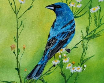 Indigo Bunting Fine Art Print | Richmond Art | Bird Painting | Animal Painting | Richmond | Birds | Indigo Bunting