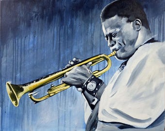 Impresión artística de Miles in Blue / Arte de jazz / Arte de Miles Davis / Miles Davis / Arte de blues