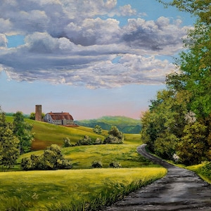 Sunset in Culpeper Fine Art Print | Barn Art | Sunset Painting | Culpeper Virginia | Landscape Painting | Virginia