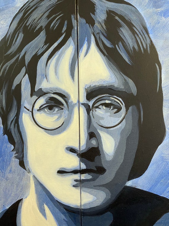 John Lennon ポップアート 額装品　肉筆水彩画　K013 John Lennon Original Painting or Print | Beatles Art | Pop Art