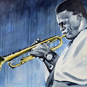 Miles in Blue Digital Print | Jazz Art | Miles Davis Art | Miles Davis | Blues Art
