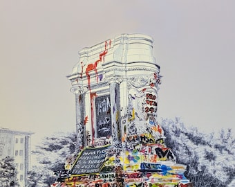 Lee Monument Pedestal Fine Art Print | Richmond, VA Statue Protest | Black Lives Matter | BLM | Civil War Statue | Robert E Lee