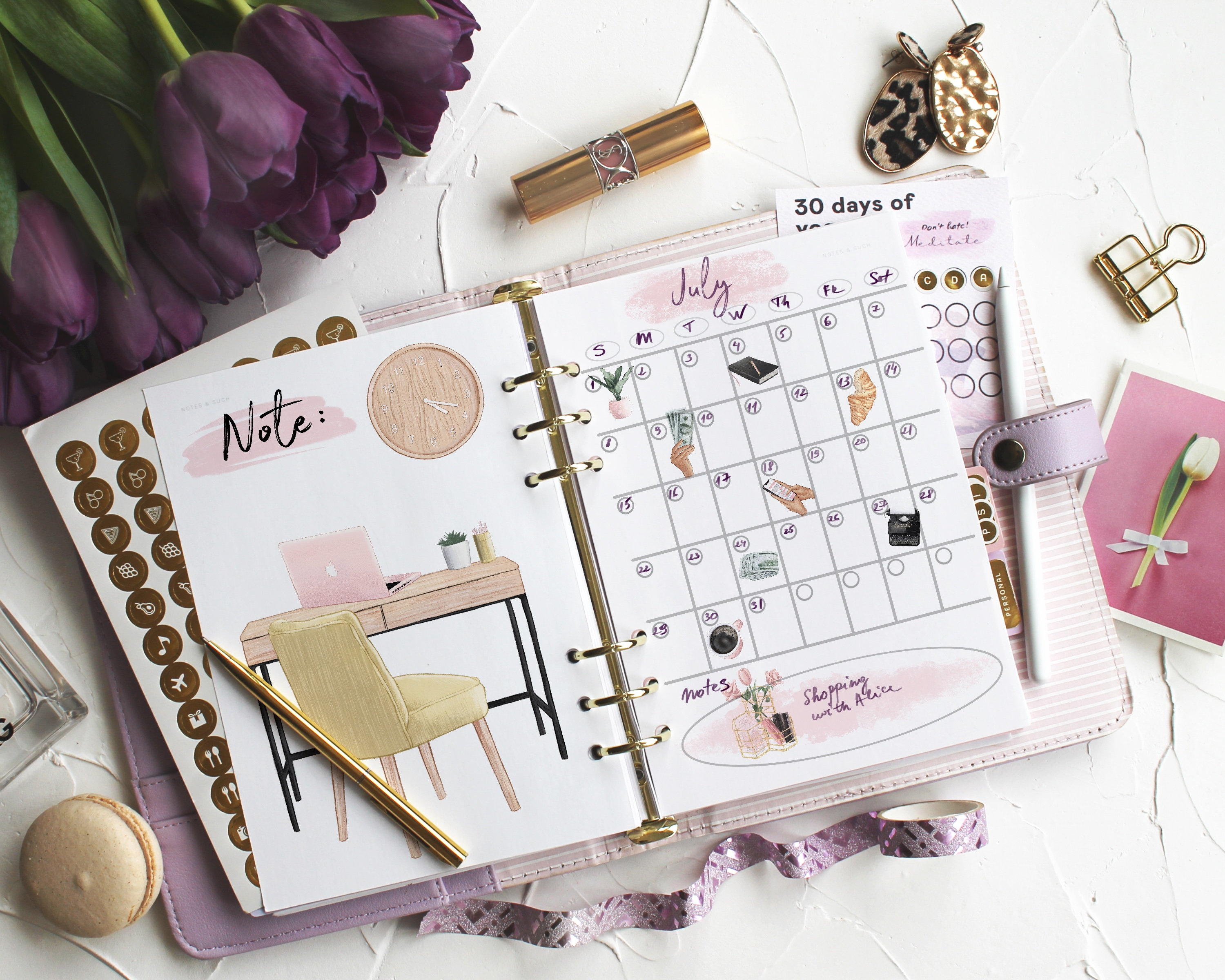 Modern Home Office Clipart Business Planner Stickers Fashion - Etsy