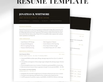 Sjabloon CV, zwartgouden canva-cv, ATS-vriendelijk (directe download)