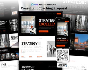 Consultant Landing Page, Canva Website Template, Executive Coaching Proposal, Business Strategy Portfolio, Instant Download