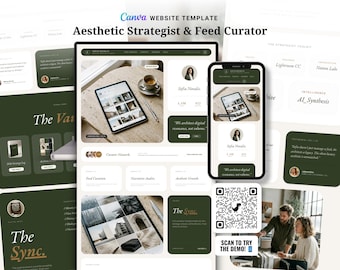 Social Media Manager (SMM) Website Template Canva | Professional Strategist & Feed Curator | Instant Download