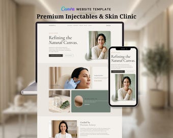 MedSpa Website Template for Nurse Injectors, Botox and Filler Clinic Landing Page Canva