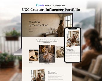 UGC Creator Portfolio to Land Brand Deals | Canva Website | Influencer Media Kit | Instant Access