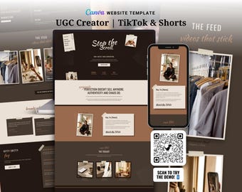 UGC Portfolio Template Canva | Influencer Landing Page Website | Media Kit, TikTok & Shorts | Instant Download