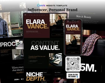 UGC Portfolio Template Canva | Influencer Landing Page Website | Media Kit, Personal Brand | Instant Download