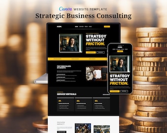 Strategic Business Consulting Website Template Canva, Management Consultant Portfolio, Operations Audit Landing Page