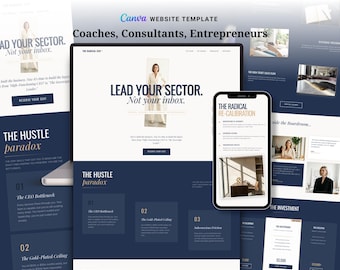 Coaches, Consultants And Entrepreneurs Portfolio | Canva Website Template | Business Strategy Site | Instant Download