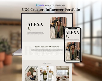 Influencer Website Template Canva, TikTok Media Kit, UGC Creator Portfolio Site
