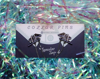 Alfileres de cuello esmaltados con cadena - Lavender Zap