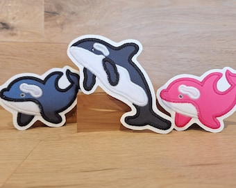 Kletti Orka Whale Velcro Patch Button Reflective