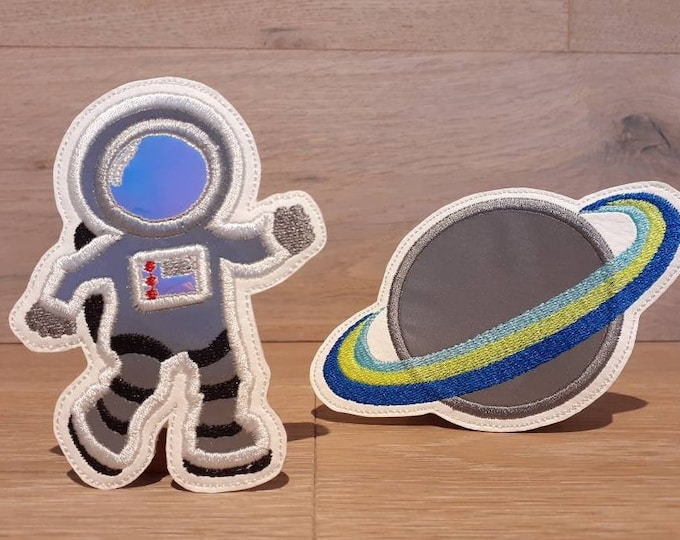 Kletti Astronaut Space Planet Velcro Patch Button Reflective