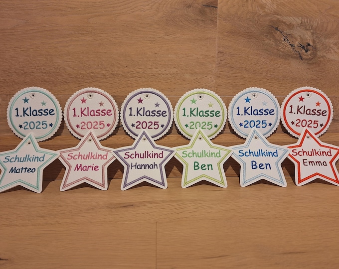 School cone pendant 1st grade school child pocket tree personalized