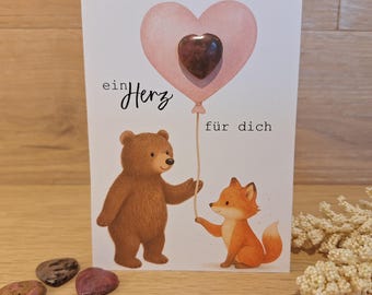 Pocket Heart – A heart for you – little lucky charm | Stone heart with card | Encouragement & gift idea | designed by missiselylu