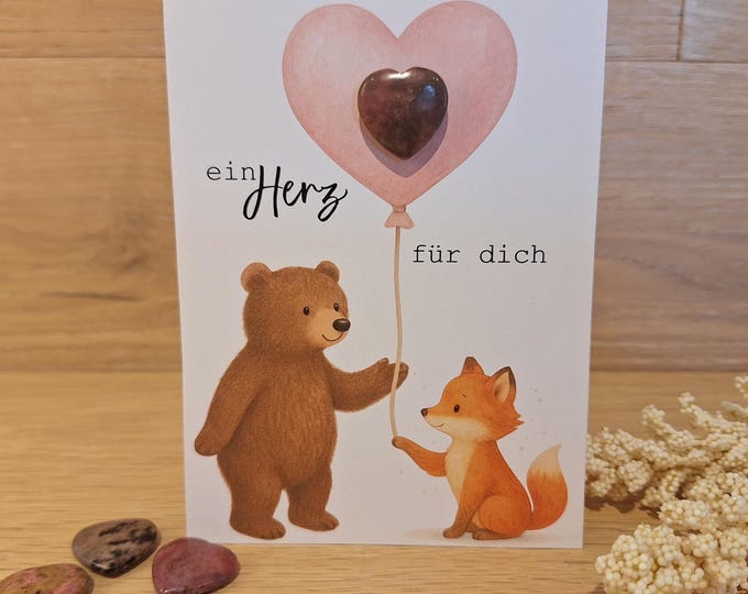 Pocket Heart – A heart for you – little lucky charm | Stone heart with card | Encouragement & gift idea | designed by missiselylu