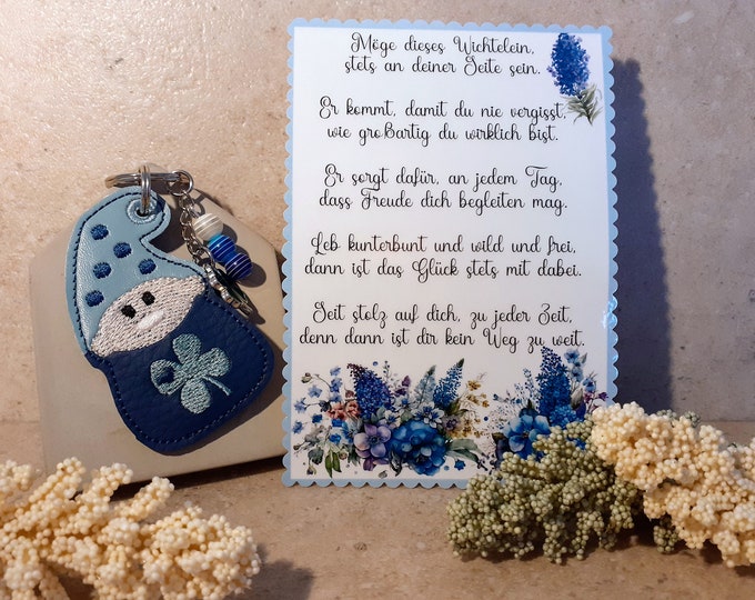 Guardian Angel Gnome Lucky Charm Encouragement Keychain Bag Dangle