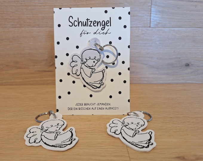 Guardian Angel Keychain | Lucky Angel Charm | Encouragement Gift | Embroidered | Guardian Angel for You | Gift Idea for a Girlfriend