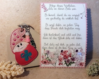 Guardian Angel Gnome Lucky Charm Encouragement Keychain Bag Dangle