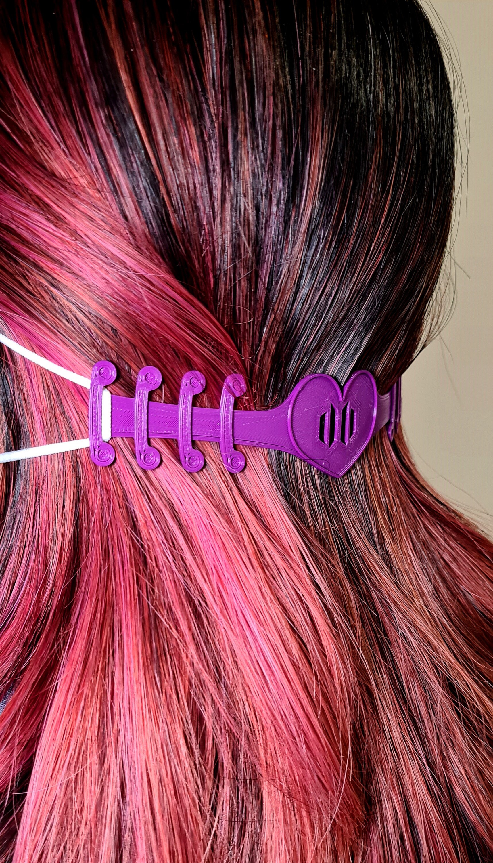 thumbnail image 2 of 3D Printed PLA Face Mask Ear Saver Strap – Multi-Color, Made In USA 2 of 2