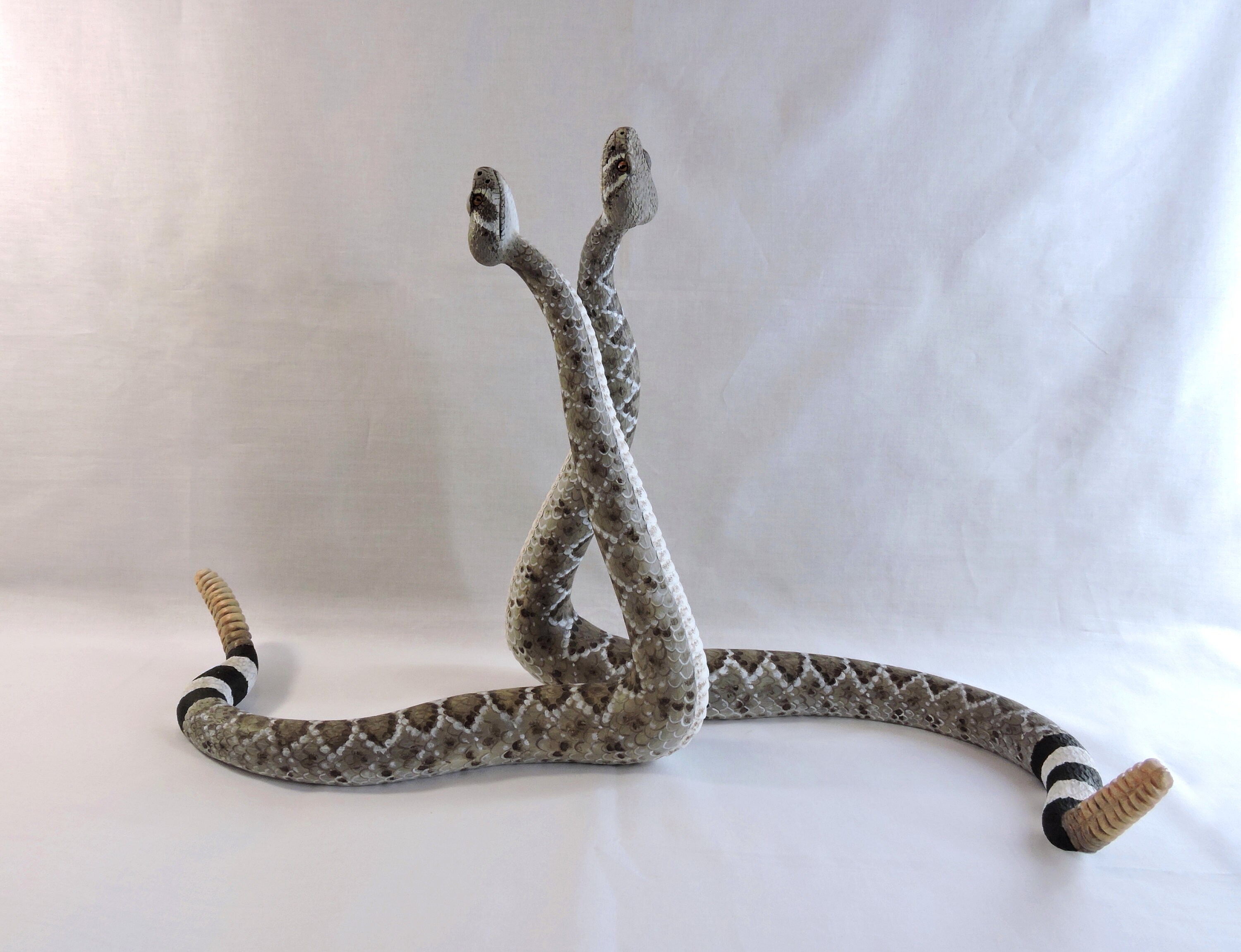 Two Western Diamondback Rattlesnakes in the Battle Wooden Etsy