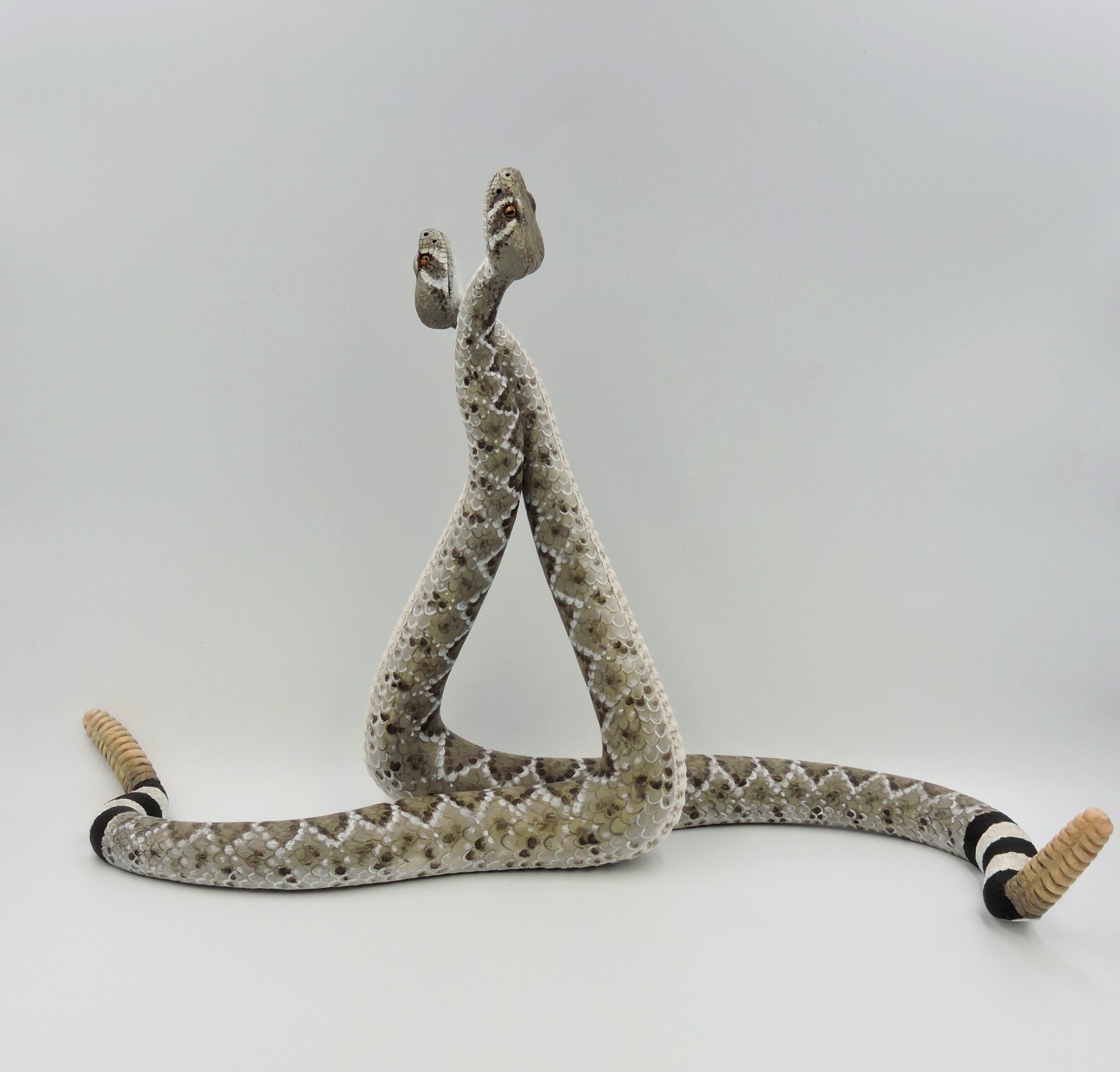 Two Western Diamondback Rattlesnakes in the Battle Wooden Etsy