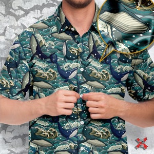 Whale button down Etsy