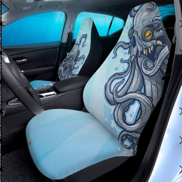 Kraken Car Seats Covers, Hand drawn monster Cats Seat Covers, Seat Cover for Car, Car Seat Protector, Car Accessories deep sea creatures