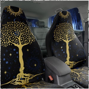 Sacred Tree Car Seat Covers, Tarot Seat Covers For Car For Women, Car Seat Cover Girl, Car Accessories Boho Car Seat Covers