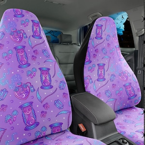Pastel Witch car seat covers, pastel goth Car Accessories , Halloween Wicked Car Accessories, Witchy car Edgy girl decor