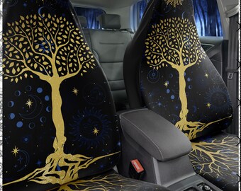 Sacred Tree Car Seat Covers: Boho Tarot Design