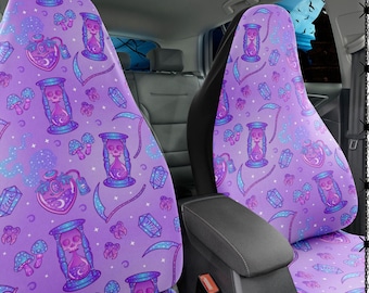 Pastel Goth Car Seat Covers: Witchy Edgy Decor