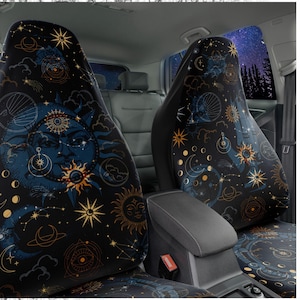 Celestial Moon Car Seat Covers, Astronomy Seat Covers For Car For Women, Car Seat Cover Girl, Car Accessories Boho Car Seat Covers