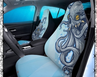 Kraken Car Seat Covers: Hand-Drawn Monster Design